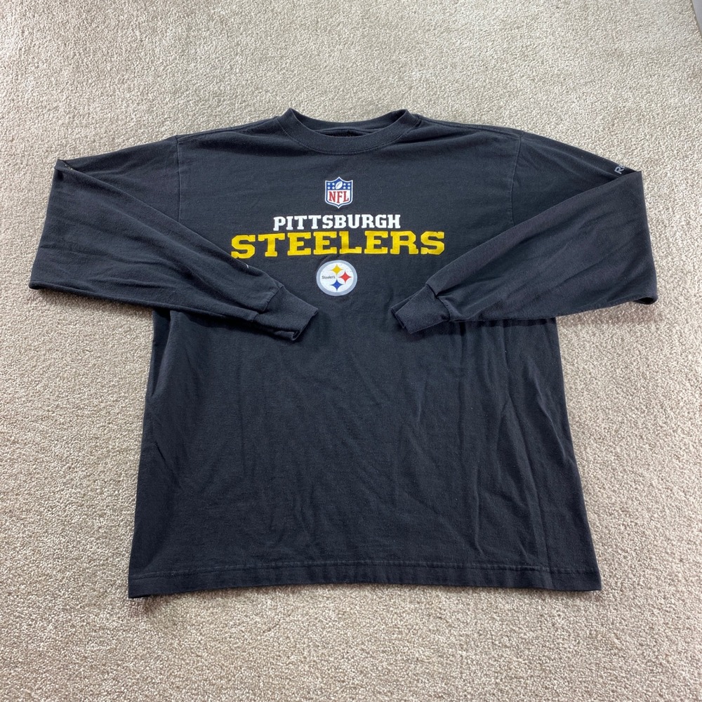 Reebok Pittsburgh Steelers Long Sleeve Shirt Mens‎ Size Medium NFL Graphic Tee
